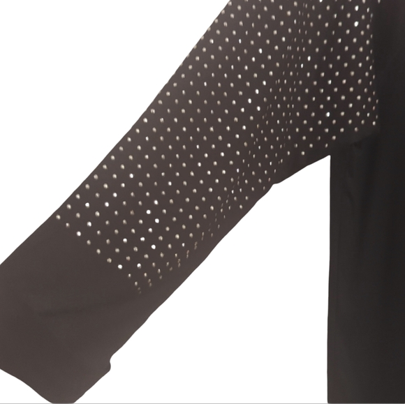 Cover Stitched - Black Blouse Top with shiny studs on arms. size Large NWT - Picture 5 of 9